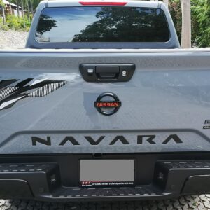Navara _ tailgate with black decal NAVARA Tailgate Logo Decal ( Vinyl Lettering )